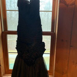 Strapless Black Convertible Gown